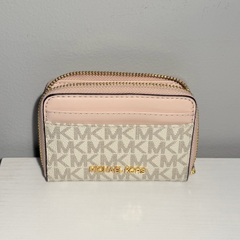 Michael Kors Cream & Pink Logo Wallet